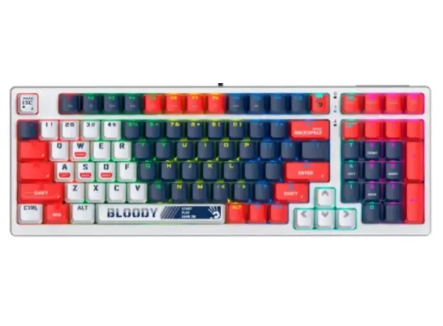 კლავიატურა A4tech Bloody S98 RGB Mechanical Gaming Keyboard Red Switch US Layout Sports Navy, 2 image