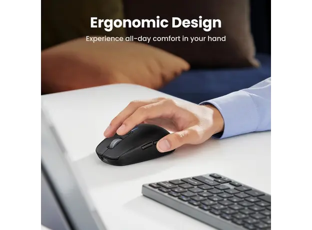 მაუსი UGREEN MU103 (90539), Wireless, 2.4GHz, Bluetooth, USB, Mouse, Black, 5 image