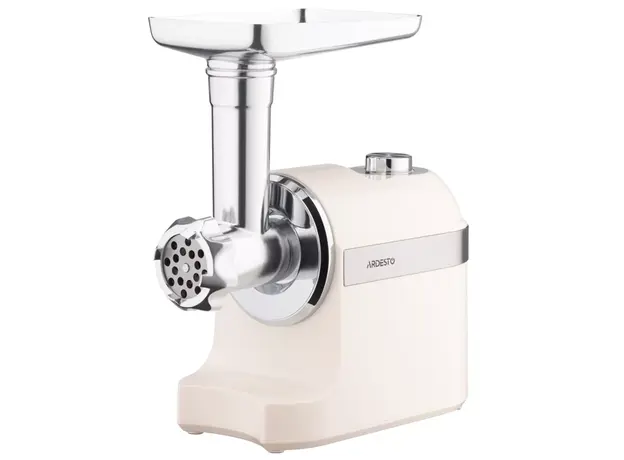 ხორცსაკეპი მანქანა Ardesto meat grinder, 1800W, 2kg/min, 3 cutting plates, sausages nozzle, plastik, beigе-silver