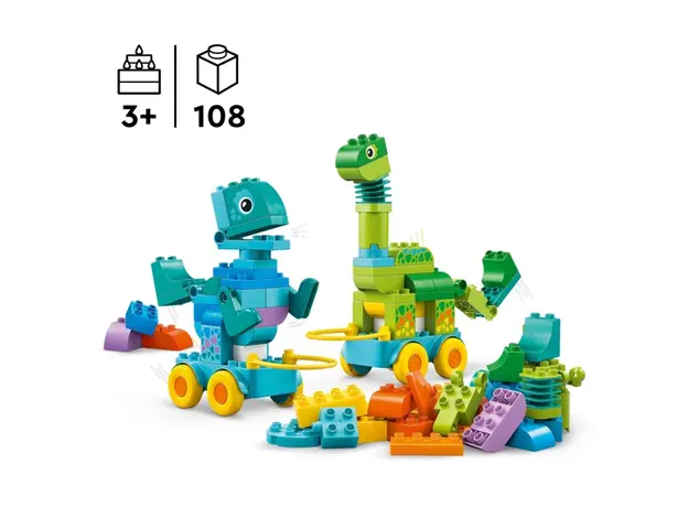 ლეგო LEGO Constructor DUPLO Town 3in1 Dinosaurs on Wheels, 3 image