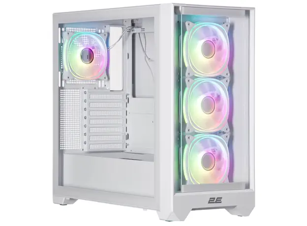 ქეისი 2E 2E-G2302W Dominator Pro, Computer Case, MidT, ATX, Mini-ITX, Micro-ATX, 2xUSB3.0, USBType-C, White
