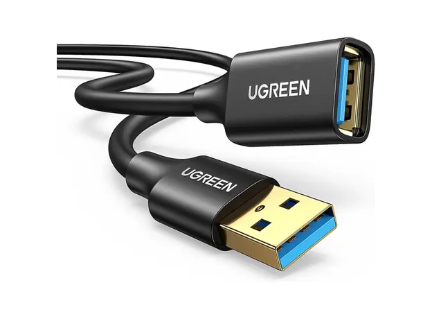USB დამაგრძელებელი UGREEN US129 (90722), USB 3.0 Male to USB Female, Extension Male Cable, 5m, Black, 2 image