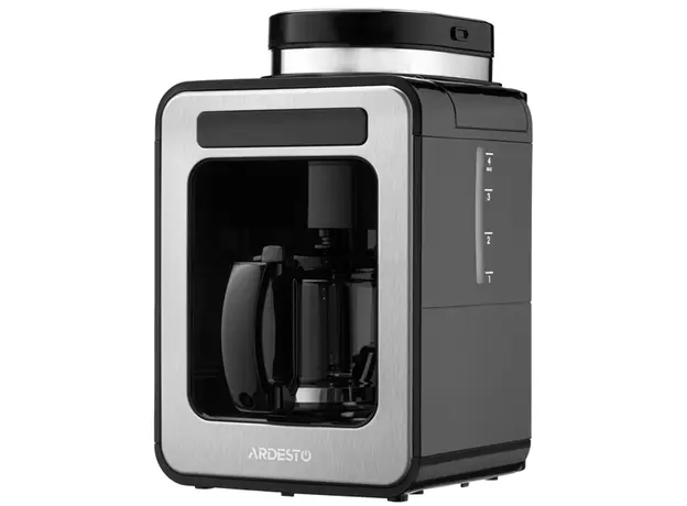 ყავის აპარატი Ardesto coffee maker drip 0.5l, ground + beans, display, silver-black, 2 image