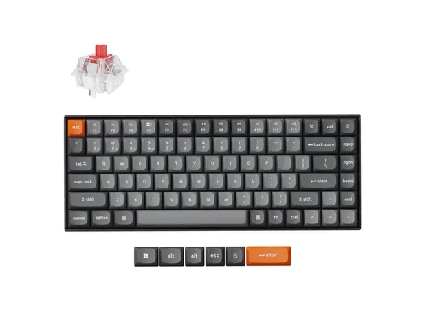 კლავიატურა Keychron K2 Max 84 keys, K Red, WL/BT/USB-A, RGB, black, 3 image