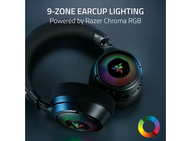ყურსასმენი Razer Gaming Headset Kraken V4, USB-A/WL/BT, RGB, black, 5 image