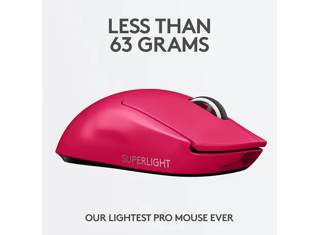მაუსი LOGITECH PRO X SUPERLIGHT Wireless Gaming Mouse - MAGENTA - 2.4GHZ - EER2 - #933, 6 image