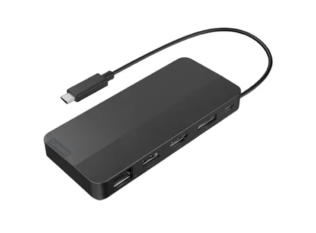 USB-C ჰაბი Lenovo 40B90100EU, HDMI, DP, USB, USB-C, Lan, Dual Display Travel Dock, Black