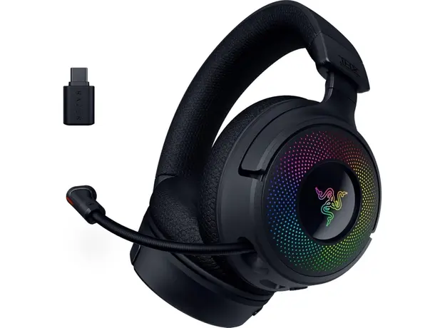 ყურსასმენი Razer Gaming Headset Kraken V4, USB-A/WL/BT, RGB, black, 3 image