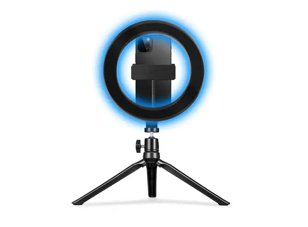 მობილურის სამაგრი Celly ClickPro Portable Tripod+Flash Light RGB Black