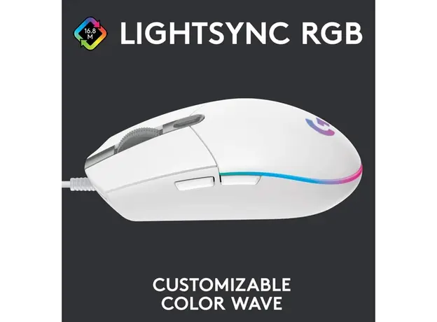 მაუსი LOGITECH G203 LIGHTSYNC - WHITE - EMEA, 3 image