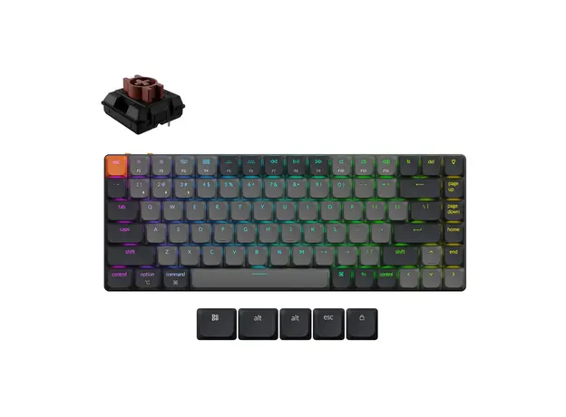 კლავიატურა Keychron K3 V3 84 keys, K Red, BT/USB-A, RGB, black, 3 image