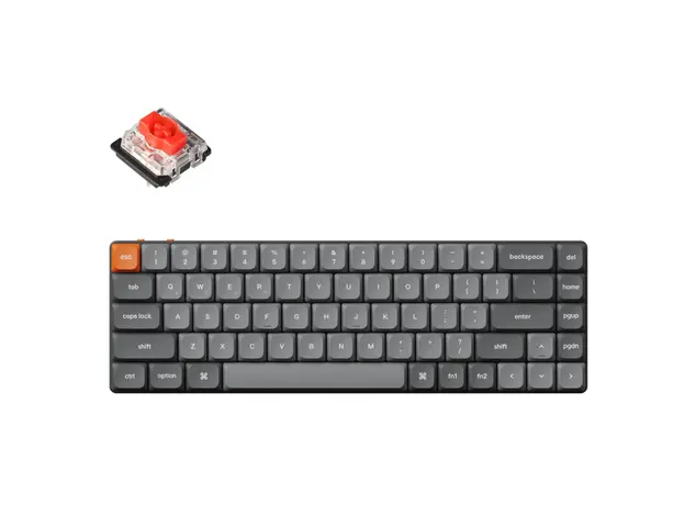 კლავიატურა Keychron K7 Max 84 keys, Gateron Red, WL/BT/USB-A, RGB, black, 3 image