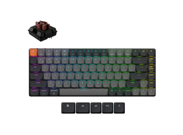 კლავიატურა Keychron K3 V3 84 keys, K Brown, BT/USB-A, RGB, black, 3 image