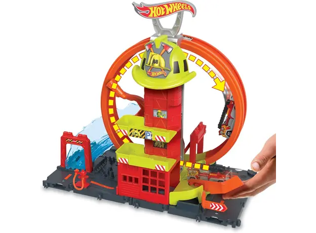 სათამაშო კომპლექტი Mattel HW City Super Fire Station Station, 3 image