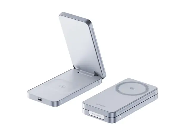 უსადენო დამტენი UGREEN W756 (55963) MagFlow, 25W, 2-in-1 Magnetic Wireless Charger, Blue, 3 image