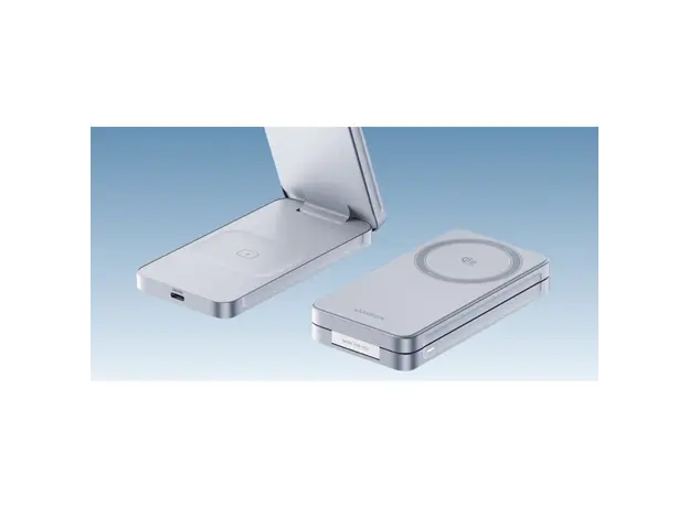 უსადენო დამტენი UGREEN W756 (55963) MagFlow, 25W, 2-in-1 Magnetic Wireless Charger, Blue, 5 image