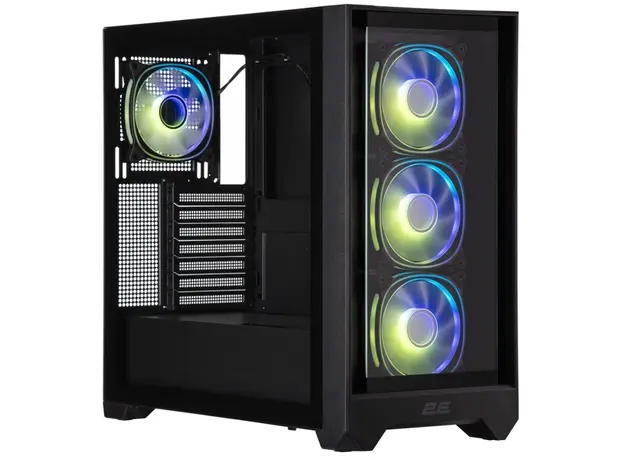 ქეისი 2E 2E-G2302B Dominator Pro, Computer Case, MidT, ATX, Mini-ITX, Micro-ATX, 2xUSB3.0, USBType-C, Black, 2 image