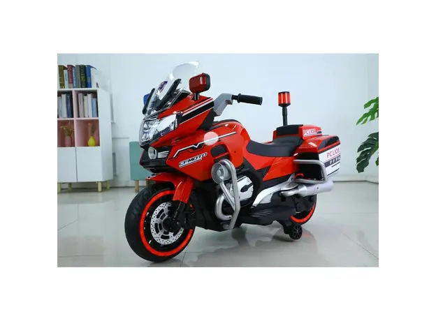 ბავშვის ელექტრო მოტოციკლი 011-RED კაუჩუკის საბურავებით/ტყავის სავარძლით, 3 image