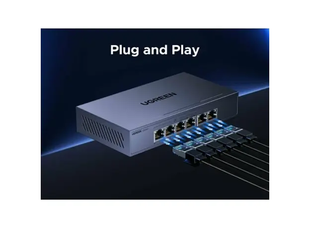 სვიჩი UGREEN CM741 (35371EU), 6-Port Gigabit, PoE+ Switch, Grey, 3 image