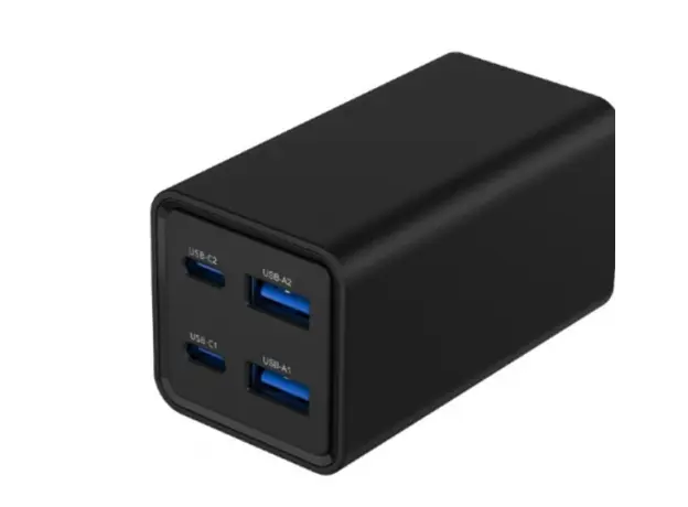 დამტენი Gembird TA-UC-2A2C-PD65-01-BK 4-port 65W GaN USB PowerDelivery fast charger Black, 3 image