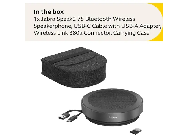 საკონფერენციო დინამიკი Jabra 2775-319 Speak2 75, Bluetooth, Portable USB Conference Speakerphone, Dark Grey, 5 image
