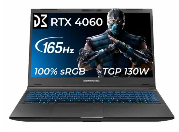 ნოუთბუქი Dream Machines Notebook RG4060-15 15.6FHD IPS, Intel i7-13620H, 32GB, F1TB, NVD4060-8, DOS, black, 6 image