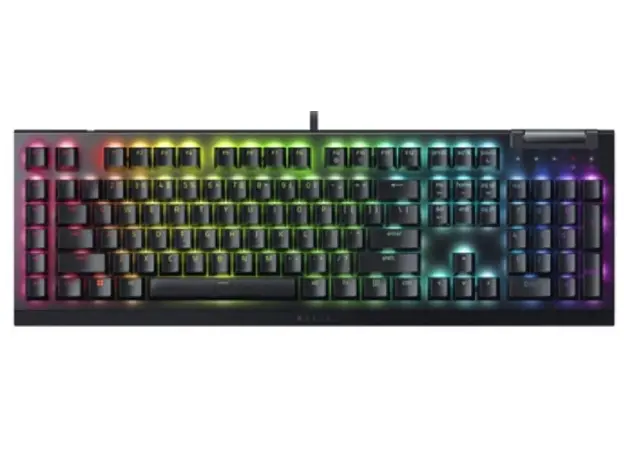 Razer Keyboard mechanical BlackWidow V4 X, 110key, Yellow Switch, USB-A, EN, RGB, black