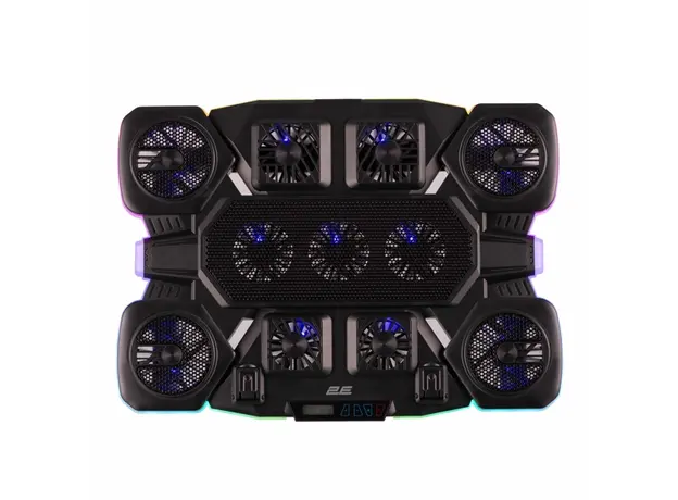 ნოუთბუქის გამაგრილებელი 2E GAMING Laptop stand CPG-011, up to 17.3", 1xUSB-A, 1xUSB-C, LCD, RGB, black, 2 image