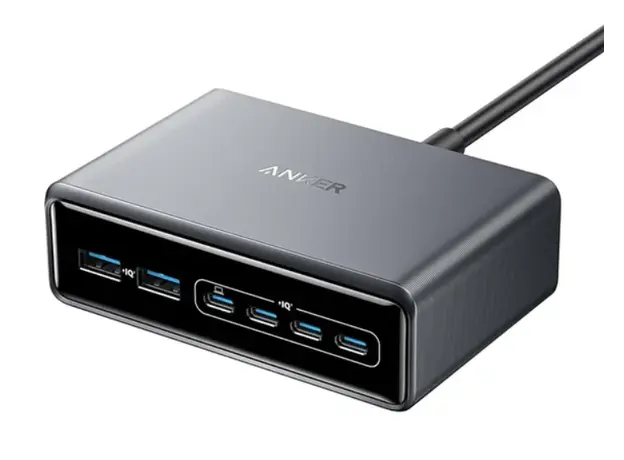 ადაპტერი Anker Prime Charger (200W, 6 Ports, GaN) B2C - EU/ES/FR/ES Silver Iteration 1