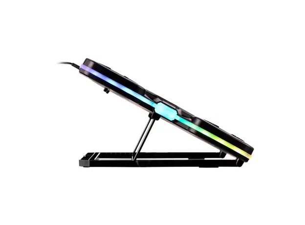 ნოუთბუქის გამაგრილებელი 2E GAMING Laptop stand CPG-011, up to 17.3", 1xUSB-A, 1xUSB-C, LCD, RGB, black, 7 image