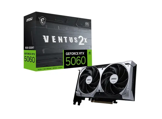 ვიდეო დაფა MSI 912-V537-002 VENTUS 2X OC, GeForce RTX5060, 8GB, 128bit, HDMI, DP, Silver, 2 image