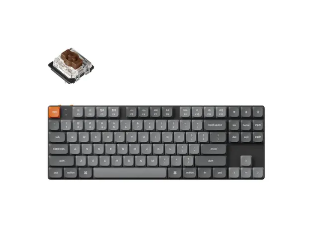 კლავიატურა Mechanical keyboard Keychron K1 Max 84 keys, Gateron Brown, WL/BT/USB-A, RGB, black, 3 image