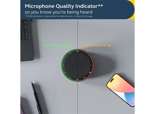 საკონფერენციო დინამიკი Jabra 2775-319 Speak2 75, Bluetooth, Portable USB Conference Speakerphone, Dark Grey, 3 image