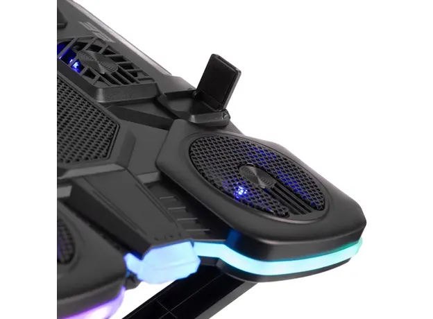 ნოუთბუქის გამაგრილებელი 2E GAMING Laptop stand CPG-011, up to 17.3", 1xUSB-A, 1xUSB-C, LCD, RGB, black, 4 image
