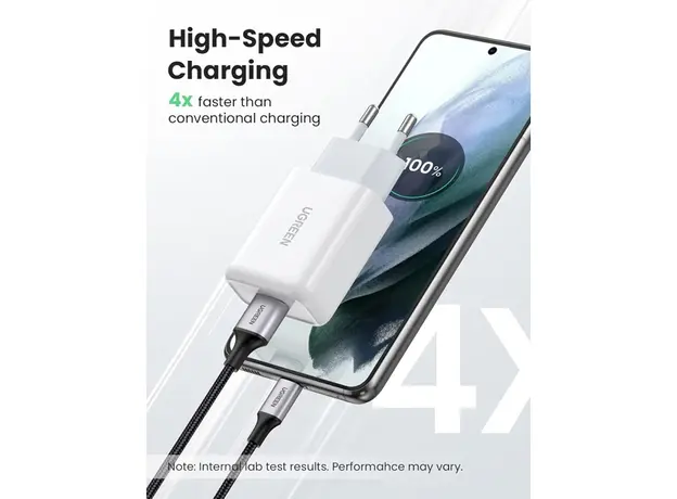მობილურის დამტენი UGREEN CD122 (10133), 18W, USB Fast Charger, White, 6 image