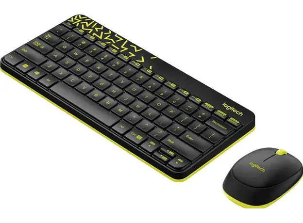 კლავიატურა და მაუსი LOGITECH MK240 Nano Wireless Combo - BLACK/CHARTREUSE - RUS, 3 image