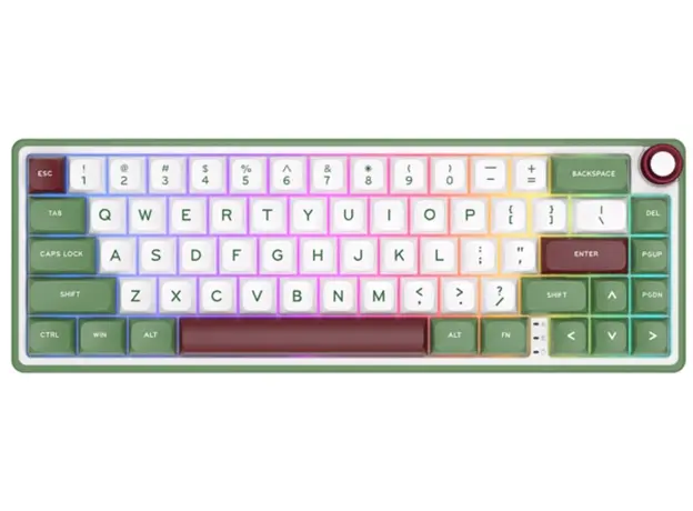 კლავიატურა Royal Kludge RK R65 RGB Mechanical Keyboard, Chartreuse switch, Hot Swappable, Type-C wired, Green sand, 2 image