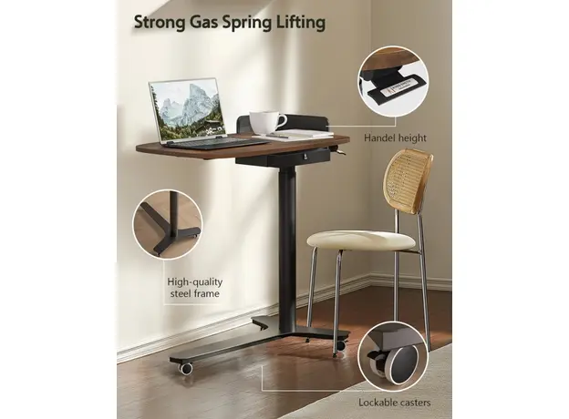 სათამაშო მაგიდა Kingsmith Pneumatic height adjustable table ETD2 Dark walnut, 4 image