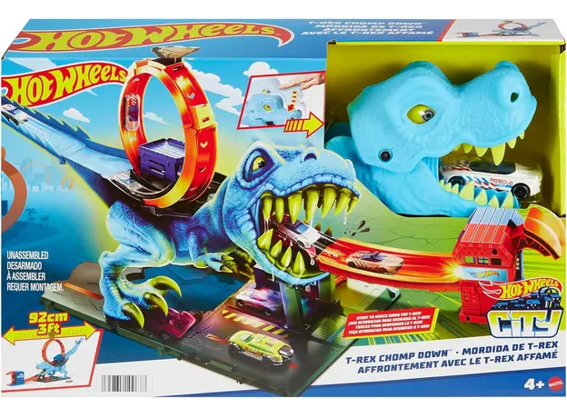 სათამაშო კომპლექტი Mattel HW City T-Rex Chomp Down, 6 image