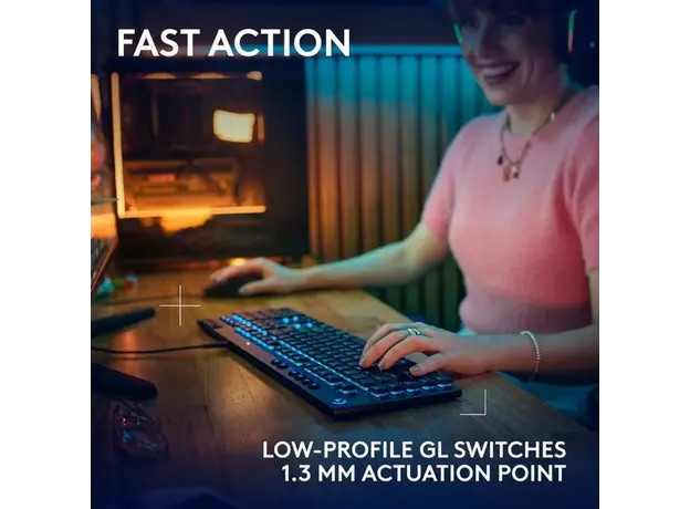 კლავიატურა LOGITECH G915 X Wired Gaming Keyboard - BLACK - US INT'L - USB - N/A - EMEA28i-935 - TACTILE, 5 image