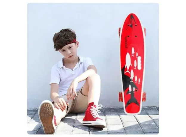 სკეიტბორდი M350YST-FISH მანათობელი ბორბლები და სახელურით, 4 image