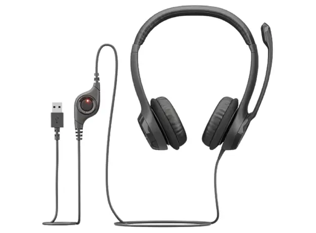 ყურსასმენი LOGITECH H390 Corded Headset - BLACK - USB, 4 image