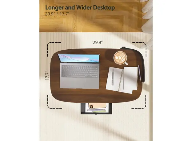 სათამაშო მაგიდა Kingsmith Pneumatic height adjustable table ETD2 Dark walnut, 5 image