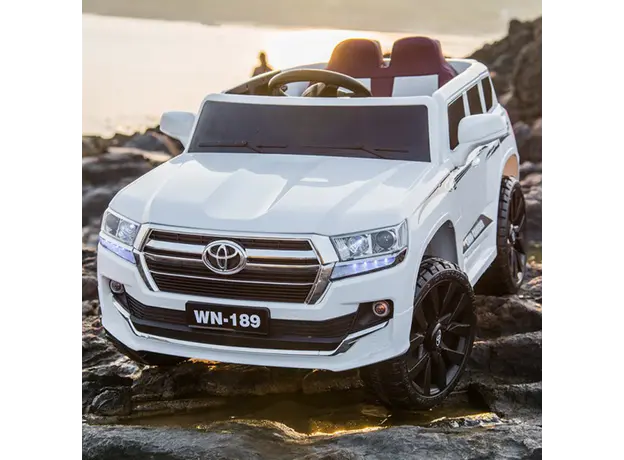 ბავშვის ელექტრო მანქანა TOYOTA D-189 კაუჩუკის საბურავებით,ტყავის სკამით, 4 image