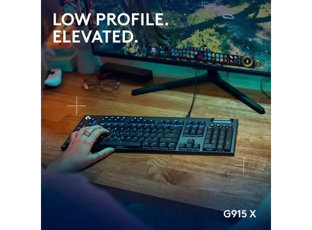 კლავიატურა LOGITECH G915 X Wired Gaming Keyboard - BLACK - US INT'L - USB - N/A - EMEA28i-935 - TACTILE, 4 image
