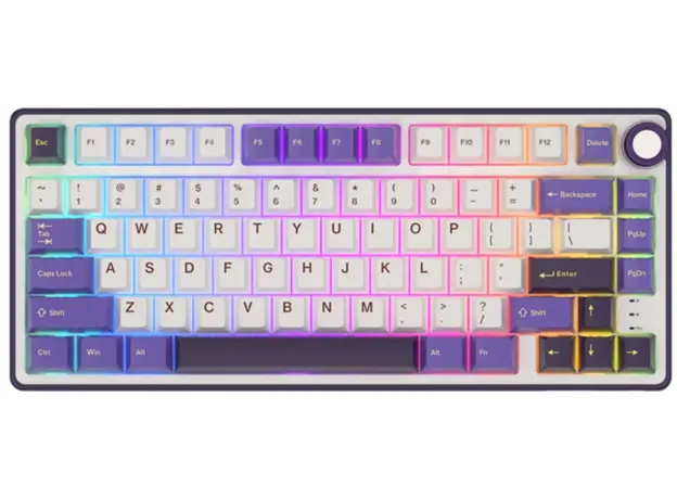 კლავიატურა Royal Kludge RK R75 RGB Mechanical Keyboard, Brown switch, Hot Swappable, Hot Swappable, Type-C wired, Blackberry, 2 image