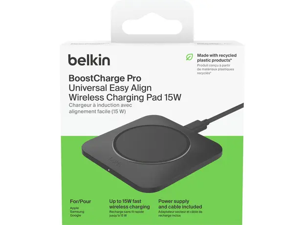 პორტატული დამტენი Belkin Wireless Charger 15W Pad Universal, black, 8 image