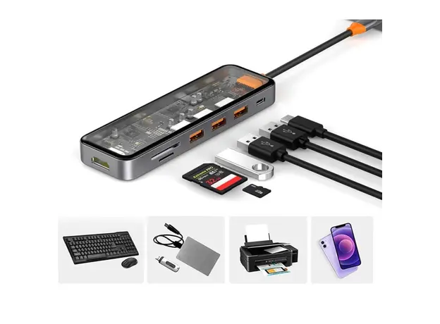 USB ჰაბი WiWU CB007 Space Gray, 3 image