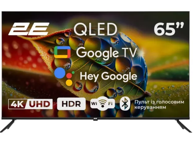 ტელევიზორი TV Set 65" 2E QLED 4K 60Hz Smart Google TV Black