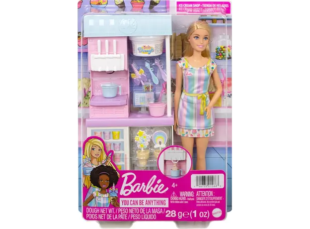 ბარბის თოჯინა MATTEL Barbie Ice Cream Shopkeeper Playset, 8 image